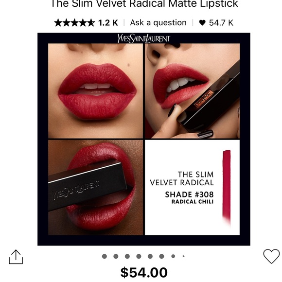 Velvet slim YSL matte lipstick in 308 - Picture 2 of 3